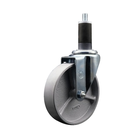 Service Caster 5'' Semi Steel Wheel Swivel 1-1/4'' Expanding Stem Caster SCC-EX20S514-SSS-114